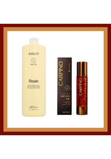 Kaaral Reale 1000 Ml Şampuan + Carpino Argan Yağı 100 Ml Set Kuru - Yıpranmış