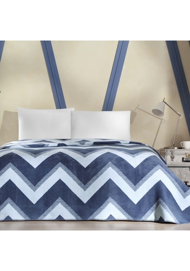 Taç Wendy Pamuk Çift Kişilik Battaniye Mavi 000000001500215349 Mavi