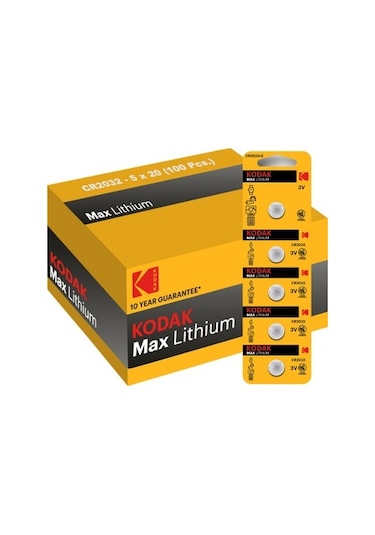 Kodak 100 Adet CR2032 Lityum Para Pil