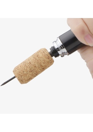 Fortunelane Pratik Siyah Pnevmatik Şarap Açıcı, Dayanıklı Plastik Kalem Şeklinde Siyah