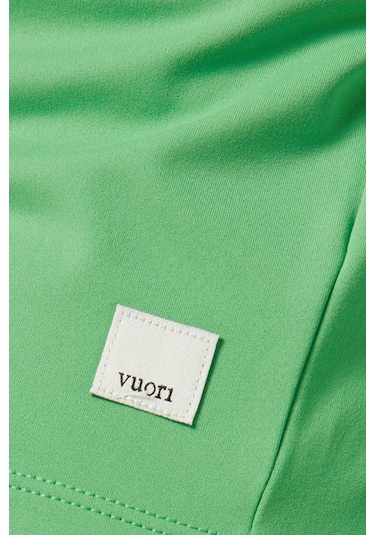 Vuori Studio Half-zip Crop Top, Stretch Knit Spor Ve Şık Üst Yeşil