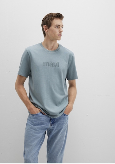 Mavi - Mavi Logo Baskılı Mavi Tişört 0612936-70118 Mavi