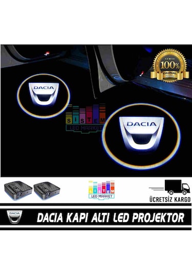 Dacia Araçlar İçin Pilli Yapıştırmalı Kapı Altı Led Logo N11.10637