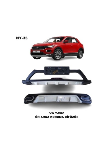 Volkswagen T-roc Ön Ve Arka Tampon Koruma Difüzör 2018 Sonrası Spor Model T-roc Ön Arka Difüzör