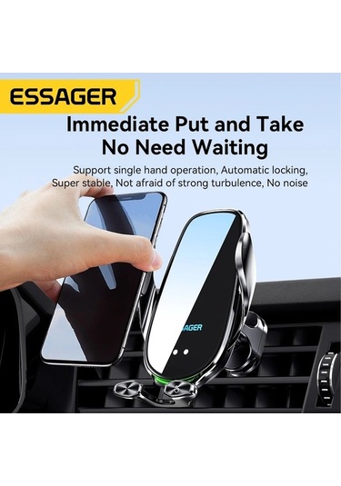 Tysm Joyjadehub Essager Qi 15w Kablosuz Şarj Araç Tutucusu, Otomatik Aç/kapa, 1 Adet 1pc