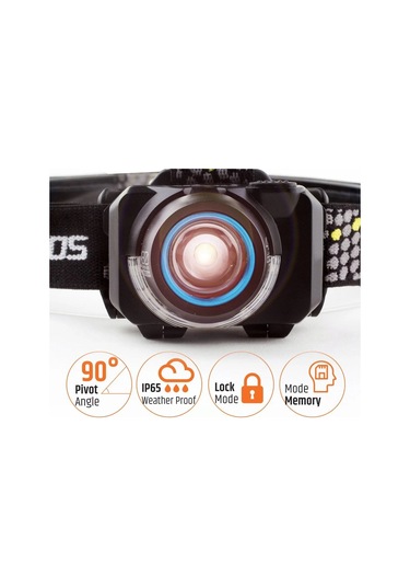 Evolite Eclipse 450 Lm Kafa Lambası Ip65 Su Geçirmez, Şarjlı Siyah