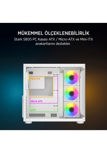 James Donkey Stark S800 4x Argb Whıte Kasa 750w