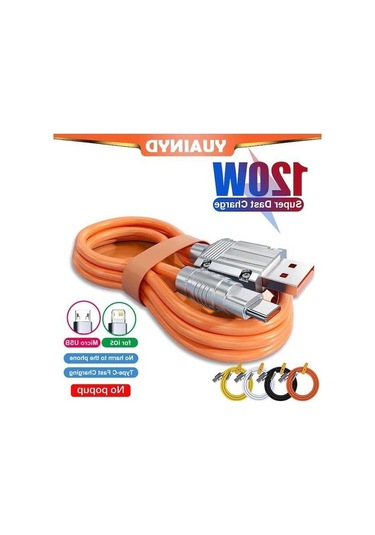 Prestigegoods 120w 6a Şarj Sıvı Silikon Usb Kablosu Tip-c, İos Aydınlatma, İphone Xiaomi Huawei Samsung Uyumlu