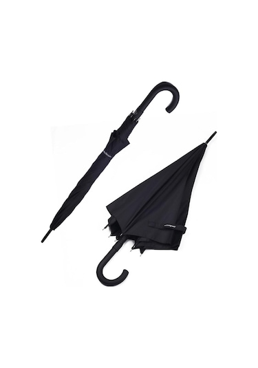 Zeus&Co. Fiber Baston Rüzgarda Kırılmayan Şemsiye (394574426) Siyah