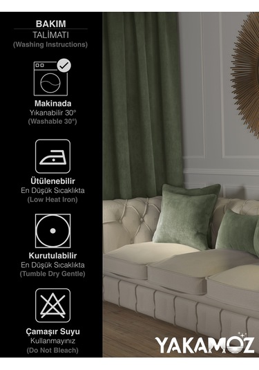 Br Yakamoz Çağla Yeşili Kırlent , Yastık Kılıfı Kadife Görünümlü Velvet Touch Serisi Çağla Yeşili