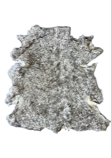 Gerçek Uzun Tüylü Koyun Postu Gri 70x50 Cm