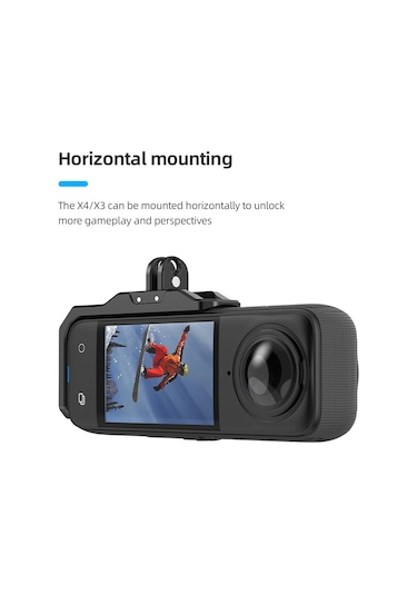 Lemestar Insta360 X4/x3 Uyumlu Alüminyum Metal Yatay Fotoraf Ayakçığı 1/4 Vida İle Siyah