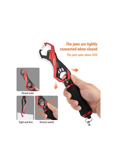 Jeemson Alüminyum Alabalık Tutucu, 26 Kg Ağırlık Ölçerli, El Yorgunluğunu Azaltan, Tek Elle Kullanıma Uygun, Mavi Renkli Balık Tutan Alet