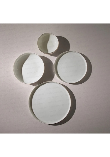 Nehir Duru 6 Kişilik 24 Parça Porselen Yemek Takımı