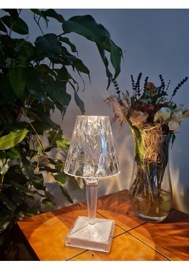 Kristal Şarjlı Led Masa Lambası ve Abajur Fl-8074
