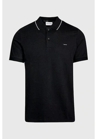 Calvin Klein Stretch Pıque Tıppıng Polo SIYAH Siyah