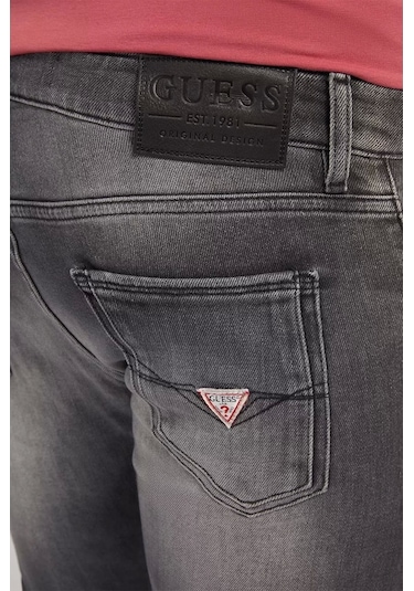 Guess Erkek Denim Skinny Fit Jeans Gri