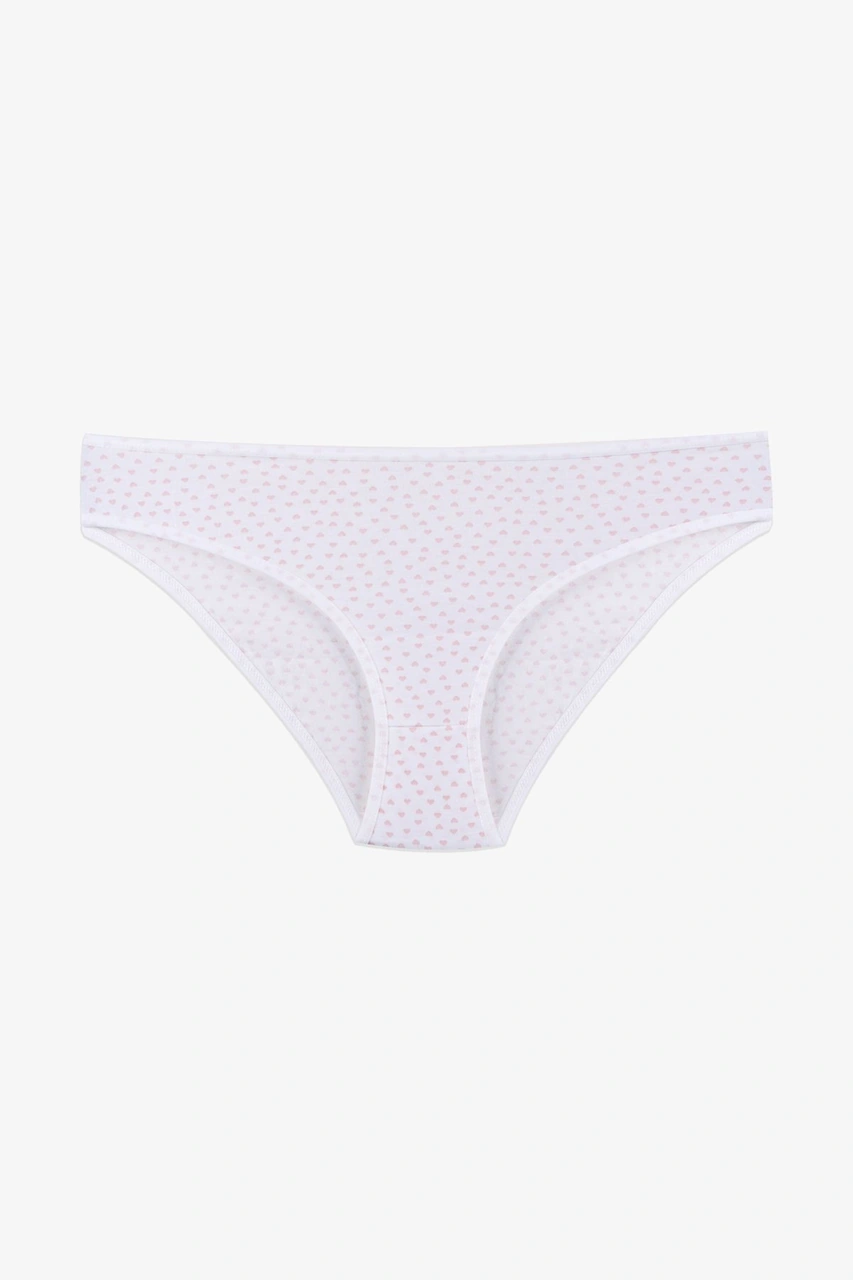 Kadın 3'lü Pamuklu Basic Külot 11040 Beyaz - Kahverengi - Pembe