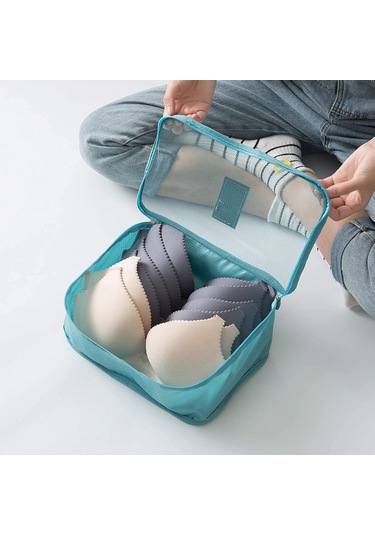 Padalink Gri Seyahat Organizer 6'lı Set - Büyük Boy Giyim Ve Eşya Saklama Çantaları Gri