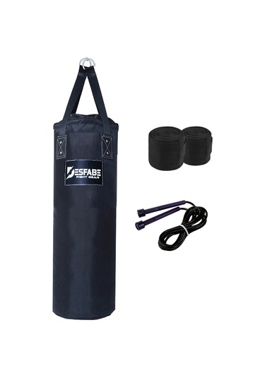 Desfabe PDS 80x25Cm Kolonlu Kum Torba+Bandaj+Atlama İpi Siyah