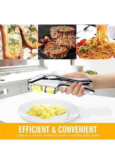 Pazly Şık 2'li Sarımsak Pres-2'i Paslanmaz Çelik Kırıcı Dilimleyici, Eve Taşınma Hediyesi, Çok Renkli Çok Renkli