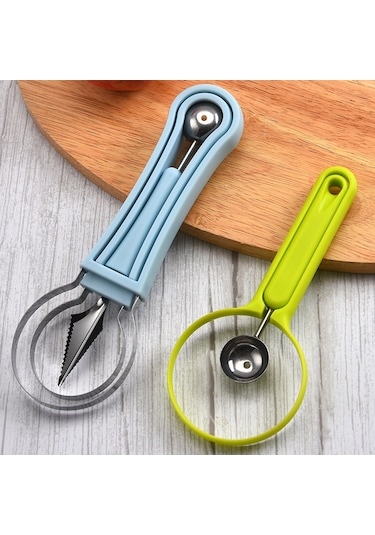 Youmex Ev Kullanıma Multifonksiyonel Paslanmaz Çelik Meyve Topu Kesici Seti 3'ü 1 Arada Yeşil Kutulu Mutfak Aleti Diğer