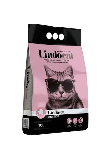 Lindocat Bebek Pudralı İnce Taneli Topaklaşan Bentonit Kedi Kumu 10 L