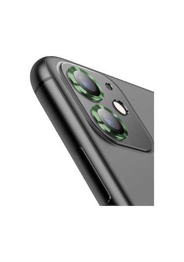 Buff Apple Uyumlu iPhone 11 / 12 / 12 Mini Kamera Metal Lens Koruyucu Koyu Yeşil