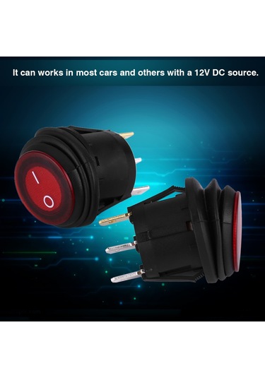 Yaozixa 2 Adet 20mm Delikli 3 Pin Su Geçirmez Kırmızı Led Anahtarı, 12v-24v Dc Uyumlu, Spst On/off, Döndürme Engeli, Araç Ve Diğer Cihazlar İçin