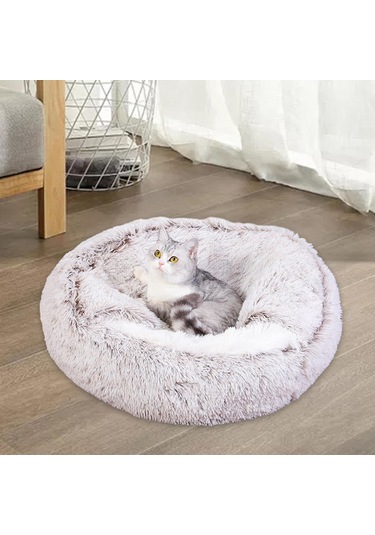 Suntek Yuvarlak Kedi Yatağı Sıcak Rahat Pet Hayvan Evi 50cm-gri