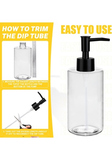 Ximistore9 2 Adet Siyah Sabun Dispenseri Değişim Pompa Kafa - Cam Botlar İçin Uyumlu, Sızıntısız, Ayarlanabilir Boyut, Çok Amaçlı Kullanım Siyah