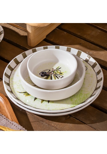 Perotti Olives 14 Parça Seramik 6 Kişilik Kahvaltı Takımı Çok Renkli