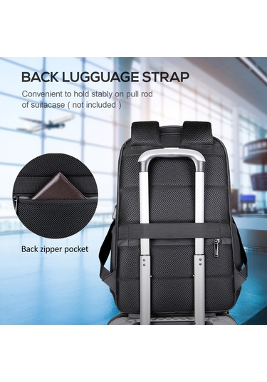 Lemestar Usb Şarj Portlu, Suya Dayanıklı Oxford Kumaşlı, Çok Bölmeli Seyahat-iş Okul Sırt Çantası Gri Gri