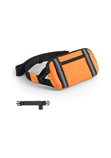 Moveevo Spor Aktiviteleri İçin Hafif Bel Çantası - Cep Telefonu, Anahtar Ve Para Çantası İçin Yeterli Mekan - Bisiklet Sürme, Koşu Ve Outdoor Kullanıma Uygun - Turuncu Turuncu