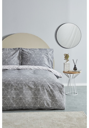 Karaca Home Colby Gri %100 Pamuk Çift Kişilik Nevresim Takımı 200.22.08.0030 Gri