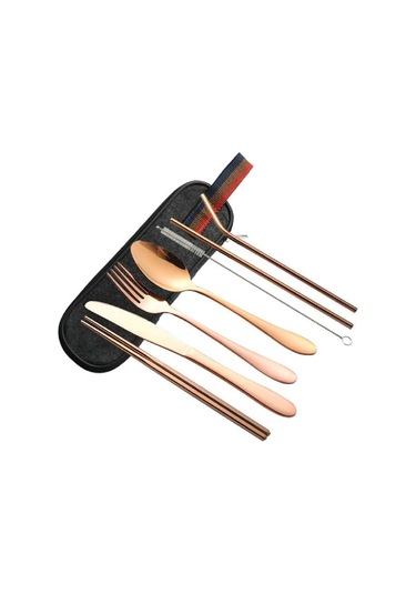 Homyl Paslanmaz Çelik Batı Bıçağı Çatal Paketleme Altın