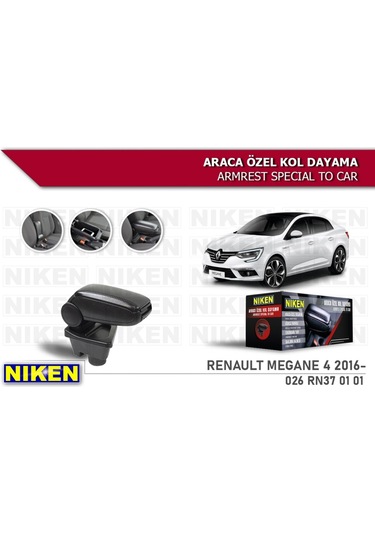 Renault Megane 4 2016- Kol Dayama Kolçak Geçmeli Abs Siyah