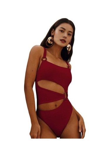 Kadın Monokini Dolgulu Balenli Düz Renk Kare Yaka Tek Parça Bikini İçi Boş Tasarımlı Plaj Tatil Mayosu Şarap Kırmızısı Kadın Monokini Dolgulu Balenli Düz Renk Kare Yaka Tek Parça Bikini İçi Boş Tasarımlı Plaj Tatil Mayosu Şarap Kırmızısı