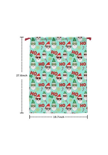 Büyük Noel Baba Hediye Çantası, Pamuklu Kordonlu, Yeniden Kullanılabilir Noel Baba Noel Perisi