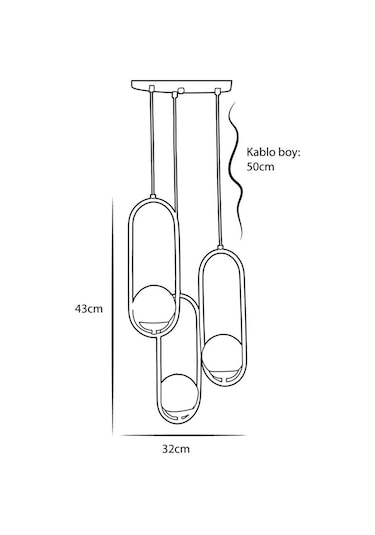 Luzarana Zenga 3 Lü Bakır Metal Gövde Füme Camlı Tasarım Lüx Avize Çok Renkli