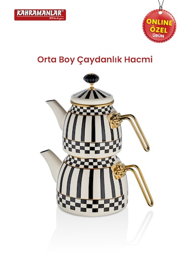 Kahramanlar Prime Cream Emaye Çaydanlık