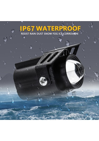 Xindoker Motosiklet Spot Lambası Çift Paket Siyah 60w 9-80v 4 Işık Modu Beyaz/sarı/sarı+beyaz/flash 200m Etkili Mesafe Zes-3570 Işık Pilleri