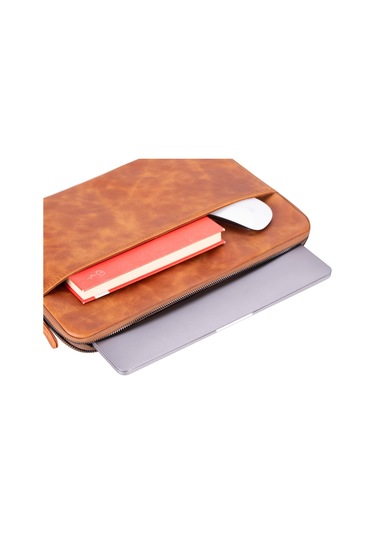 Torıno Tuscan Tan Super Slim 16inç Laptop / Apple Uyumlu MacBook Kılıf Taba