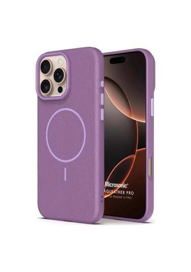 Microsonic İphone Uyumlu 16 Pro Kılıf Magleather Pro Lila -