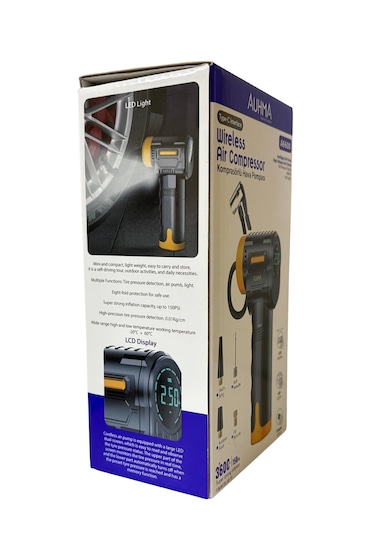 Auhma 6600 Şarjlı Araç Otomobil /bisiklet/ Motosiklet Lastik Pompası Hava Kompresörü 150 Psi 1 Adet
