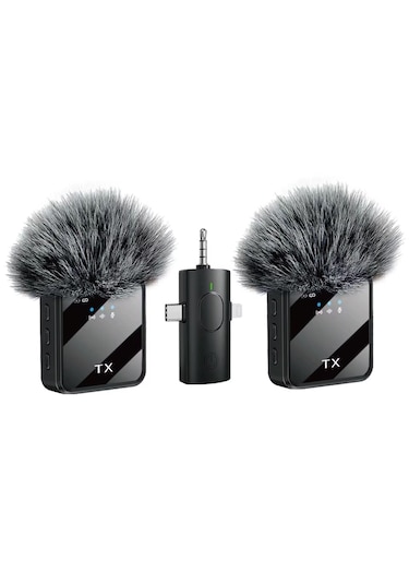 F11-2 Kablosuz Kaliteli Profesyonel Yaka Mikrofonu Tüylü