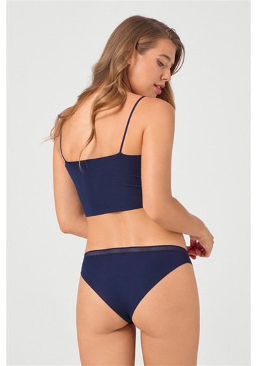 File Lastikli Lazer Kesim Bikini Külot 3'lü Paket - 2 Renkli Çok Renkli