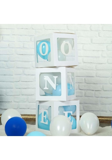 Şeffaf U Harfli Beyaz Kutu Ve Balon Seti Kendin Yap Bebek Çocuk D