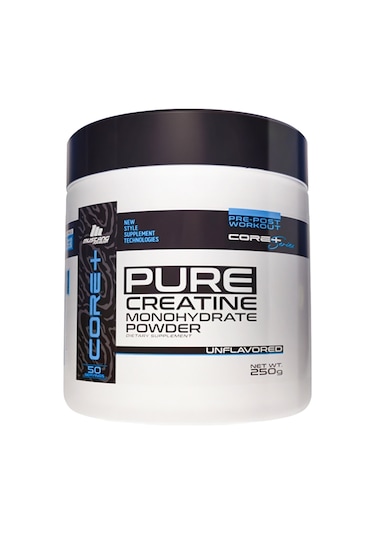 Mustang Nutrition Core+ Pure Creatine Monohydrate Powder Kreatin 250 Gr 50 Servis + Shaker + Protein Kahve Hediyeli Aromasız