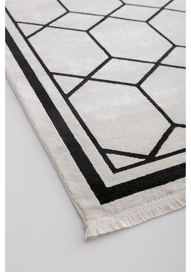 Bahariye Halı Deep 95x200 6084 Bej Siyah